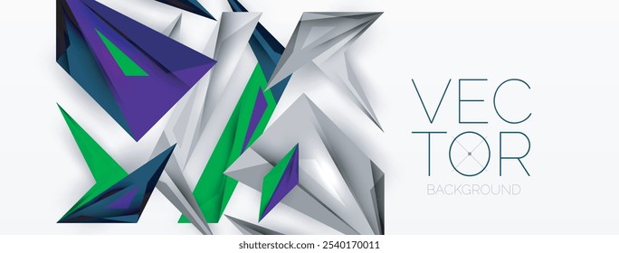 Minimal geometric abstract background. Low poly dynamic triangle design. Trendy techno business template for wallpaper, banner, background or landing