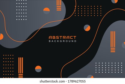Minimal geometric abstract background with orange stripe color on dark. Simple and modern vector illustration concept can use for cover poster, flyer, landing page, banner promotion, wallpaper