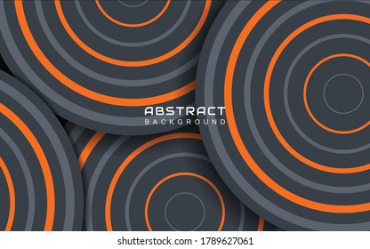 Minimal geometric abstract background with orange stripe color on dark. Simple and modern vector illustration concept can use for cover poster, flyer, landing page, banner promotion, wallpaper