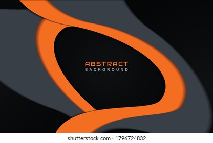 Minimal geometric abstract background with orange stripe color on dark. Simple and modern vector illustration concept can use for cover poster, flyer, landing page, banner promotion, wallpaper