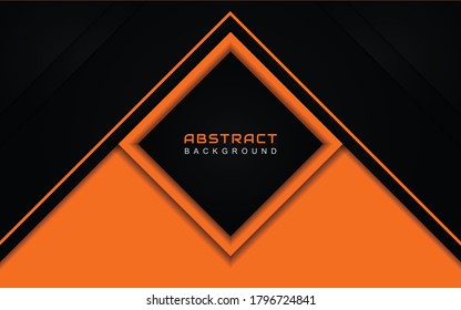 Minimal geometric abstract background with orange stripe color on dark. Simple and modern vector illustration concept can use for cover poster, flyer, landing page, banner promotion, wallpaper