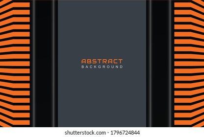 Fondo abstracto geométrico mínimo con color de rayas naranjas sobre oscuro. El concepto de ilustración vectorial simple y moderno puede utilizarse para carteles de portada, volante, página de aterrizaje, promoción de banners, fondo de pantalla