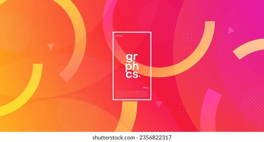 Fondo abstracto geométrico mínimo. patrón de gradiente naranja y rosa. Formas sencillas con degradados de moda. Vector Eps10.