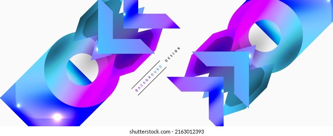 Minimal geometric abstract background. Primitive shapes composition backdrop. Trendy techno business template for wallpaper, banner, background or landing