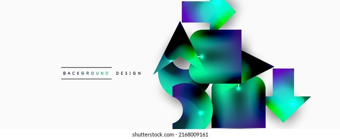 Minimal geometric abstract background. Primitive shapes composition backdrop. Trendy techno business template for wallpaper, banner, background or landing