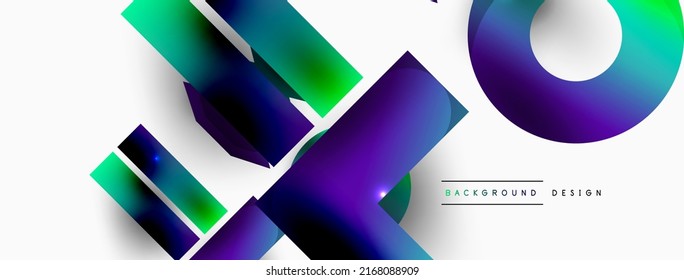 Minimal geometric abstract background. Primitive shapes composition backdrop. Trendy techno business template for wallpaper, banner, background or landing