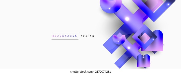 Minimal geometric abstract background. Primitive shapes composition backdrop. Trendy techno business template for wallpaper, banner, background or landing
