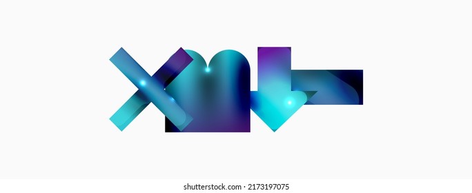 Minimal geometric abstract background. Primitive shapes composition backdrop. Trendy techno business template for wallpaper, banner, background or landing