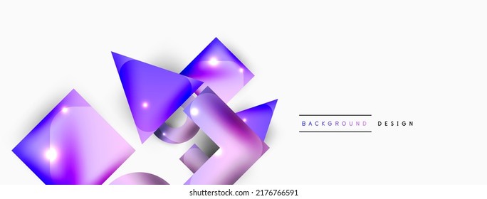 Minimal geometric abstract background. Primitive shapes composition backdrop. Trendy techno business template for wallpaper, banner, background or landing