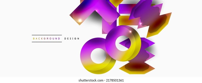 Minimal geometric abstract background. Primitive shapes composition backdrop. Trendy techno business template for wallpaper, banner, background or landing