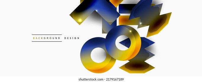 Minimal geometric abstract background. Primitive shapes composition backdrop. Trendy techno business template for wallpaper, banner, background or landing