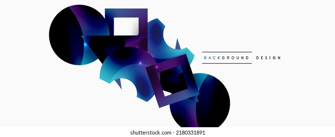 Minimal geometric abstract background. Primitive shapes composition backdrop. Trendy techno business template for wallpaper, banner, background or landing