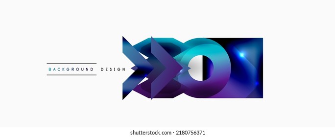 Minimal geometric abstract background. Primitive shapes composition backdrop. Trendy techno business template for wallpaper, banner, background or landing