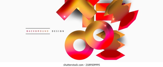 Minimal geometric abstract background. Primitive shapes composition backdrop. Trendy techno business template for wallpaper, banner, background or landing