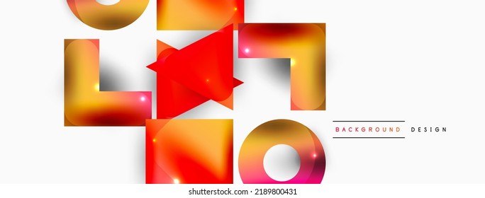 Minimal geometric abstract background. Primitive shapes composition backdrop. Trendy techno business template for wallpaper, banner, background or landing