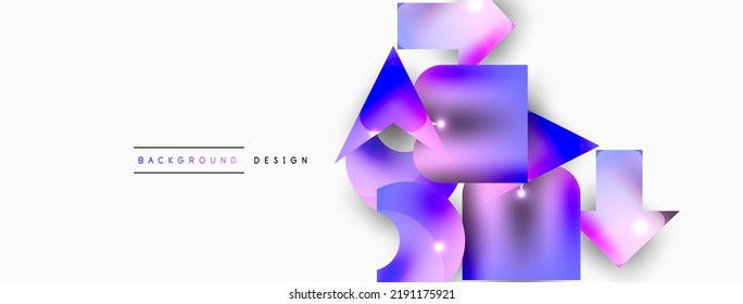 Minimal geometric abstract background. Primitive shapes composition backdrop. Trendy techno business template for wallpaper, banner, background or landing