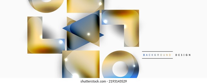 Minimal geometric abstract background. Primitive shapes composition backdrop. Trendy techno business template for wallpaper, banner, background or landing