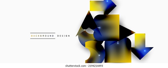Fondo abstracto geométrico mínimo. Fondo de composición de formas primitivas. Plantilla de negocios de moda para tecno para papel de pared, banner, fondo o aterrizaje