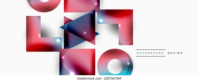 Minimal geometric abstract background. Primitive shapes composition backdrop. Trendy techno business template for wallpaper, banner, background or landing
