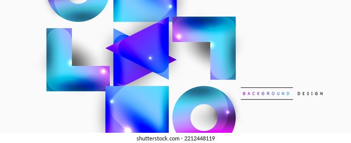 Minimal geometric abstract background. Primitive shapes composition backdrop. Trendy techno business template for wallpaper, banner, background or landing