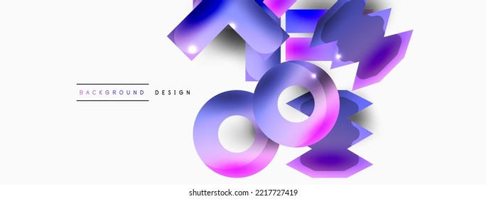 Minimal geometric abstract background. Primitive shapes composition backdrop. Trendy techno business template for wallpaper, banner, background or landing
