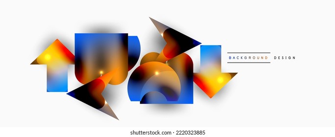 Minimal geometric abstract background. Primitive shapes composition backdrop. Trendy techno business template for wallpaper, banner, background or landing