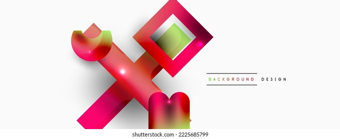Minimal geometric abstract background. Primitive shapes composition backdrop. Trendy techno business template for wallpaper, banner, background or landing