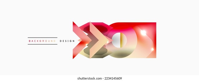 Minimal geometric abstract background. Primitive shapes composition backdrop. Trendy techno business template for wallpaper, banner, background or landing