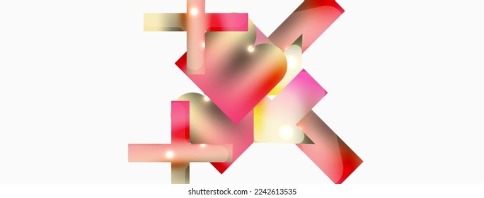 Minimal geometric abstract background. Primitive shapes composition backdrop. Trendy techno business template for wallpaper, banner, background or landing