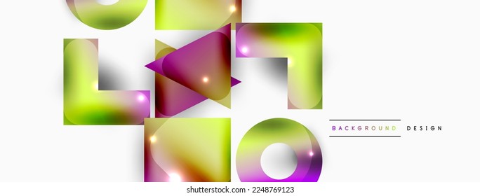 Fondo abstracto geométrico mínimo. Fondo de composición de formas primitivas. Plantilla de negocios de moda para tecno para papel de pared, banner, fondo o aterrizaje