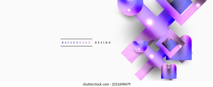 Minimal geometric abstract background. Primitive shapes composition backdrop. Trendy techno business template for wallpaper, banner, background or landing