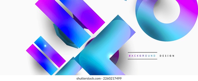 Minimal geometric abstract background. Primitive shapes composition backdrop. Trendy techno business template for wallpaper, banner, background or landing