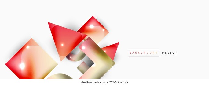 Minimal geometric abstract background. Primitive shapes composition backdrop. Trendy techno business template for wallpaper, banner, background or landing