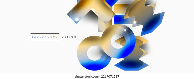 Minimal geometric abstract background. Primitive shapes composition backdrop. Trendy techno business template for wallpaper, banner, background or landing