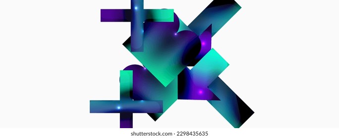 Minimal geometric abstract background. Primitive shapes composition backdrop. Trendy techno business template for wallpaper, banner, background or landing