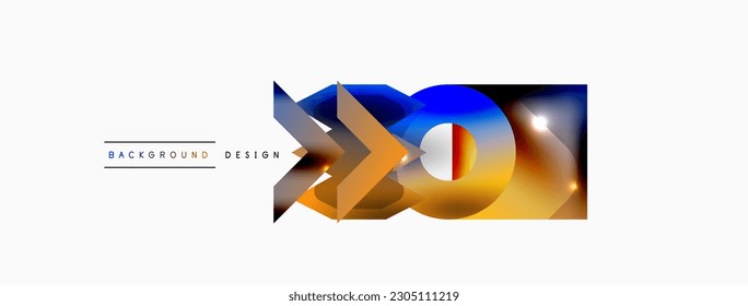 Minimal geometric abstract background. Primitive shapes composition backdrop. Trendy techno business template for wallpaper, banner, background or landing