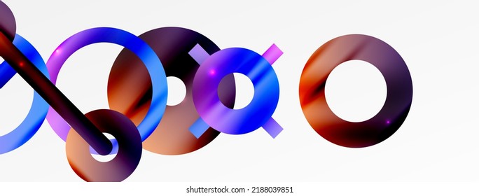Minimaler geometrischer abstrakter Hintergrund. Glanzvoller und glänzender Kreis, Linien- und Rundformen. Trendy Techno Business Template für Tapete, Banner, Hintergrund oder Landung