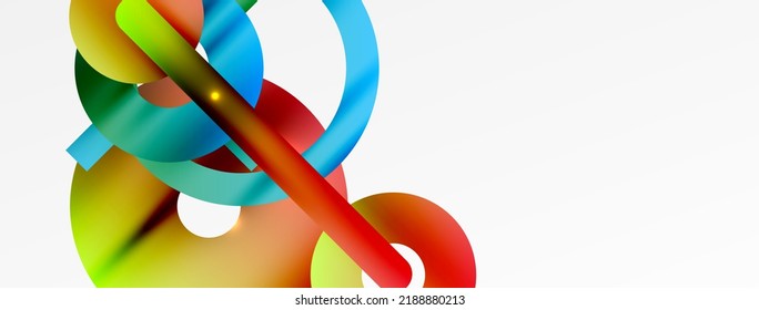 Minimaler geometrischer abstrakter Hintergrund. Glanzvoller und glänzender Kreis, Linien- und Rundformen. Trendy Techno Business Template für Tapete, Banner, Hintergrund oder Landung