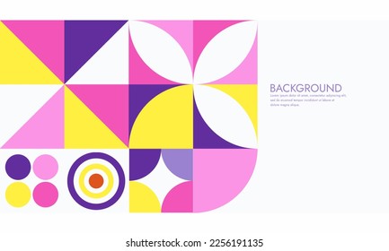 Minimal geometric abstract background. Square circle and triangle design. Trendy techno business template for wallpaper, banner, background or landing