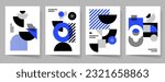 Minimal Geometric Abstract Cover Poster Set. Abstract Shape Background for Magazine Brochure Flyer and Page Layout. Vector Illustration