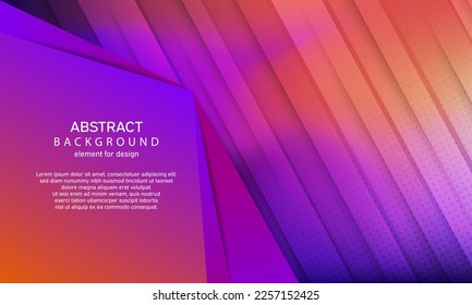 Minimaler geometrischer abstrakter Farbverlauf-Hintergrund. Helle Design-Struktur. Dynamische Linienformen Zusammensetzung. Purpur und Rot. Rosa und Orange. Vektorgrafik.