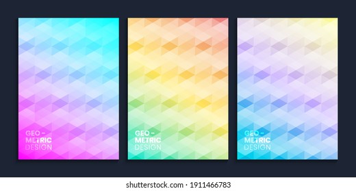 Minimal geometric abstract gradient cover design set