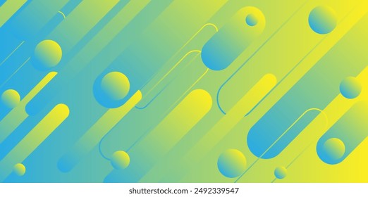 Minimal geometric Abstract green and blue color background. Dynamic shapes composition. Vector illustration.Eps10 vector