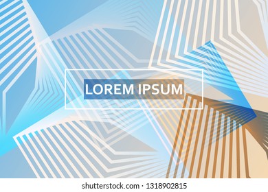 Minimal geometric abstract lines background. Futuristic gradient shapes design. Creative illustration ideal for cover, poster, web and social media. Vector eps10.