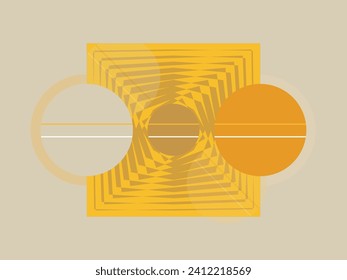 Resumen geométrico mínimo sobre el fondo. Diseñar elementos con círculos y formas de semicírculo. Ilustración vectorial.