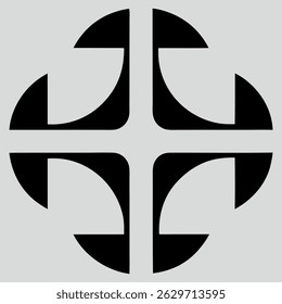 Forma abstrata geométrica mínima com linhas limpas e simetria