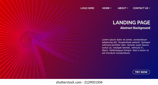 Minimal geometric abstract or spiral abstract background. Dynamic shape composition.With Gradient.Eps.Landing page template.Editable.