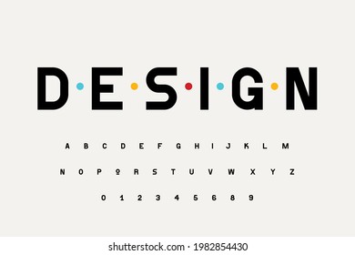 Minimal Geometric Alphabet Font. Modern Typography Letters Logo Design Abstract Bold Sans Serif Typeface. Vector Illustration