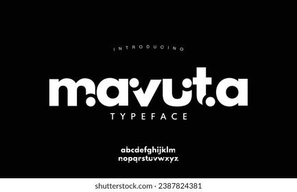 Minimal geometric alphabet font. Modern typography letters logo design abstract bold sans serif typeface. Vector illustration