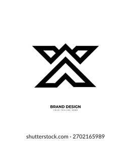Logotipo de monograma AWX geométrico mínimo, design plano moderno, ícone elegante abstrato para marca profissional.